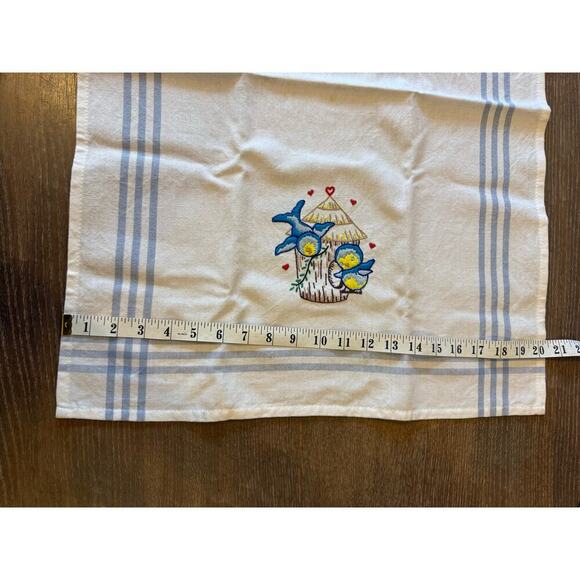 Vintage Embroidered Bird Hand Towel Dish Cloth Retro - Picture 5 of 5